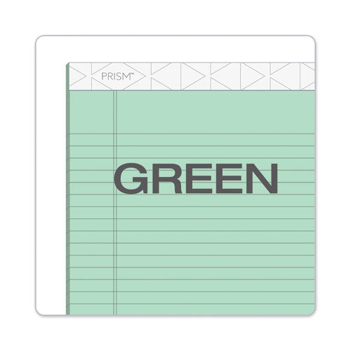 Prism + Colored Writing Pad, Wide/Legal Rule, 8.5 x 11.75, Green, 50 Sheets, 12/Pack