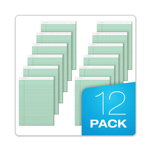 Image of Tops™ Prism + Colored Writing Pads, Wide/Legal Rule, 50 Pastel Green 8.5 X 11.75 Sheets, 12/Pack