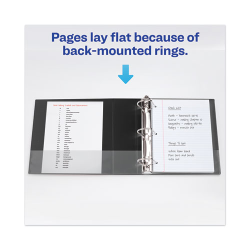 Image of Heavy-Duty View Binder with DuraHinge and Locking One Touch EZD Rings, 3 Rings, 4" Capacity, 11 x 8.5, Black