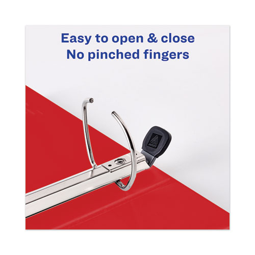 Image of Heavy-Duty View Binder with DuraHinge and Locking One Touch EZD Rings, 3 Rings, 3" Capacity, 11 x 8.5, Red