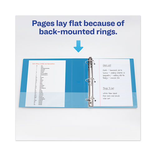 Image of Heavy-Duty View Binder with DuraHinge and One Touch EZD Rings, 3 Rings, 2" Capacity, 11 x 8.5, Pacific Blue