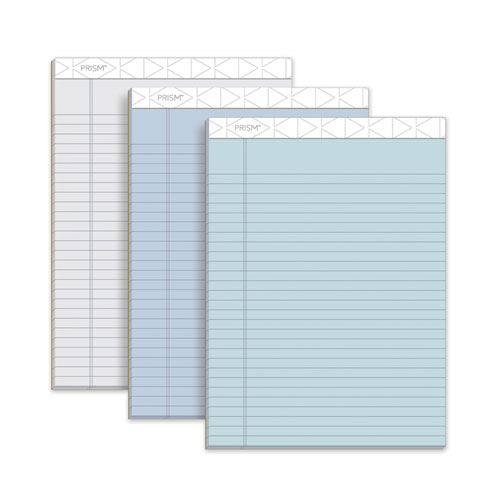 TOPS™ Prism + Colored Writing Pads, Wide/Legal Rule, 50 Assorted Pastel-Color 8.5 x 11.75 Sheets, 6/Pack