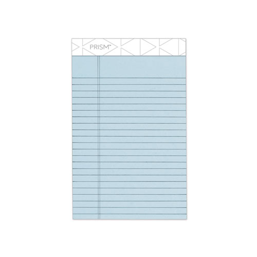 TOPS™ Prism + Colored Writing Pads, Narrow Rule, 50 Pastel Blue 5 x 8 Sheets, 12/Pack