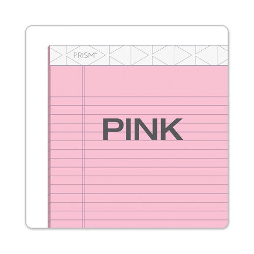 Image of Tops™ Prism + Colored Writing Pads, Wide/Legal Rule, 50 Pastel Pink 8.5 X 11.75 Sheets, 12/Pack