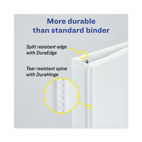 Image of Heavy-Duty View Binder with DuraHinge and One Touch EZD Rings, 3 Rings, 1" Capacity, 11 x 8.5, White