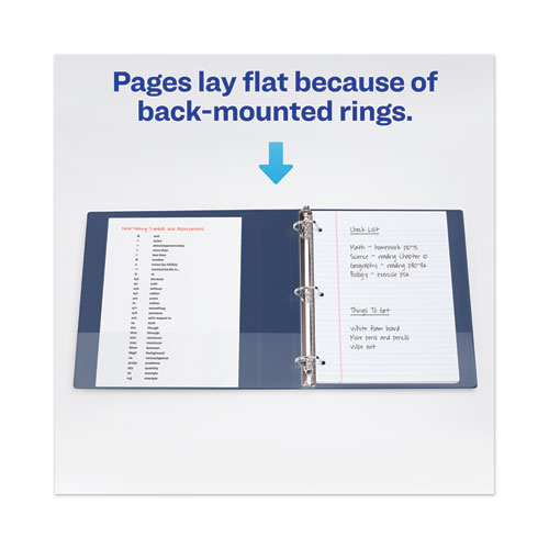 Image of Heavy-Duty View Binder with DuraHinge and Locking One Touch EZD Rings, 3 Rings, 3" Capacity, 11 x 8.5, Navy Blue