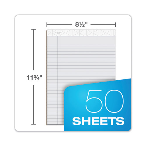 Image of Tops™ Prism + Colored Writing Pads, Wide/Legal Rule, 50 Pastel Gray 8.5 X 11.75 Sheets, 12/Pack