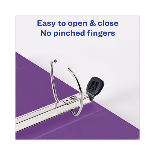 Image of Heavy-Duty View Binder with DuraHinge and Locking One Touch EZD Rings, 3 Rings, 3" Capacity, 11 x 8.5, Purple