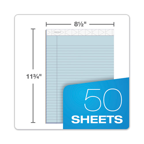 Image of Tops™ Prism + Colored Writing Pads, Wide/Legal Rule, 50 Pastel Blue 8.5 X 11.75 Sheets, 12/Pack