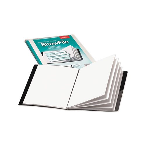 Showfile Display Book W/custom Cover Pocket, 12 Letter-Size Sleeves, Black