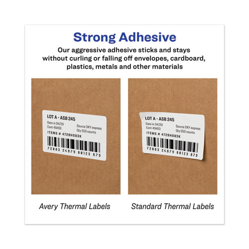 Image of Avery® Multipurpose Thermal Labels, 1.13 X 3.5, White, 130/Roll, 2 Rolls/Pack