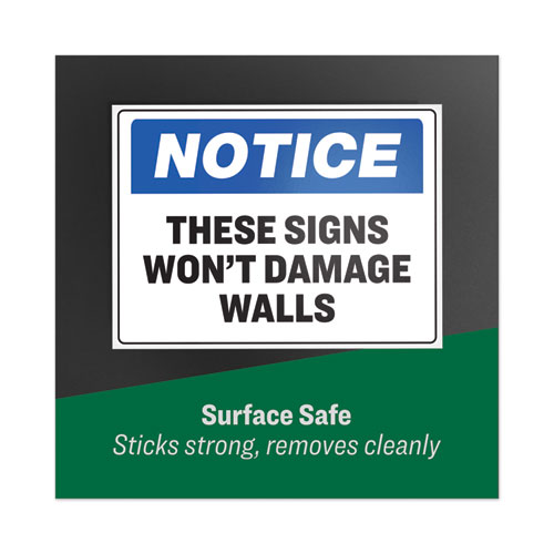 Surface Safe Removable Label Safety Signs, Inkjet/Laser Printers, 8 x 8, White, 15/Pack