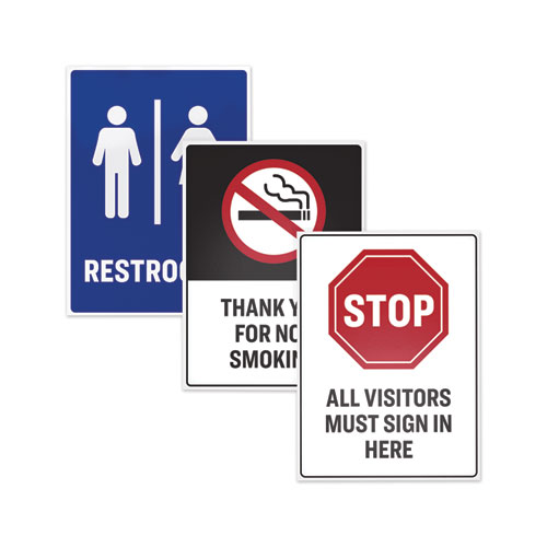 Image of Avery® Surface Safe Removable Label Safety Signs, Inkjet/Laser Printers, 7 X 10, White, 15/Pack