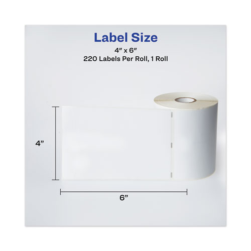 Image of Avery® Multipurpose Thermal Labels, 4 X 6, White, 220/Roll