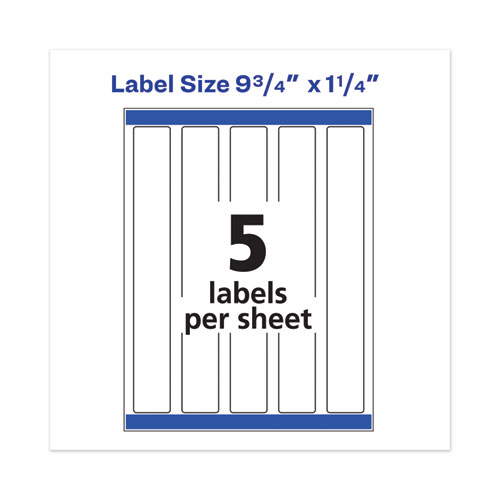 Water-Resistant Wraparound Labels w/ Sure Feed, 9 3/4 x 1 1/4, White, 40/Pack