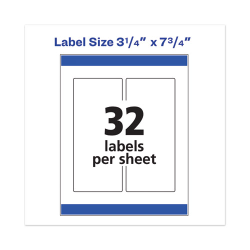 Durable Water-Resistant Wraparound Labels w/ Sure Feed, 3 1/4 x 7 3/4, 16/PK