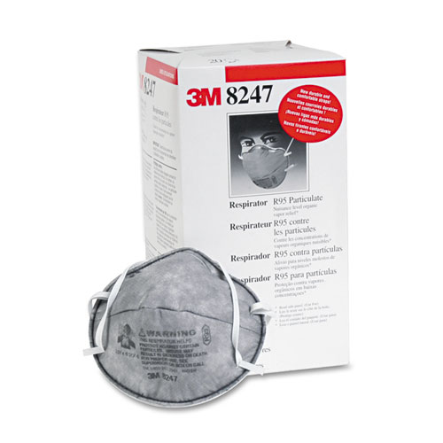 Image of R95 Particulate Respirator w/Nuisance-Level Organic Vapor Relief, 20/Box