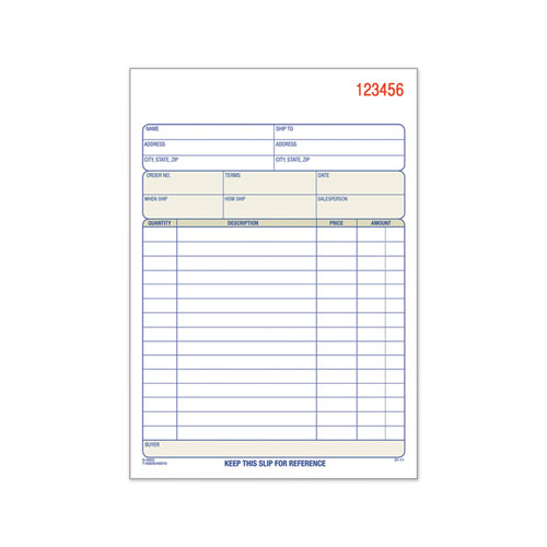 Tops™ Sales Order Book, Two-Part Carbonless, 7.94 X 5.56, 50 Forms Total