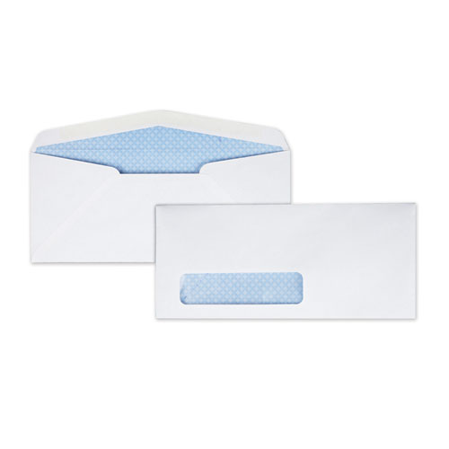 Security Tint Window Envelope, #10, Bankers Flap, Gummed Closure, 4.13 x 9.5, White, 500/Box