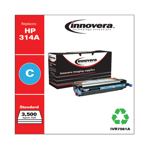 REMANUFACTURED CYAN TONER, REPLACEMENT FOR HP 314A (Q7561A), 3,500 PAGE-YIELD