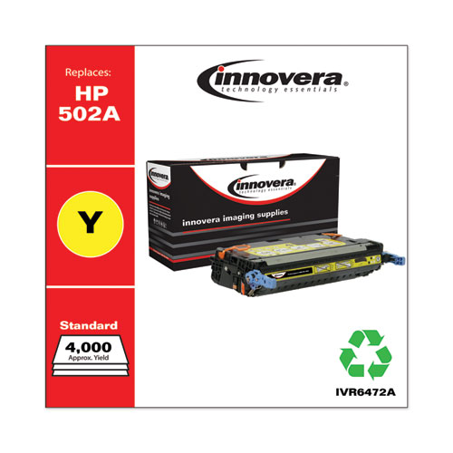 REMANUFACTURED YELLOW TONER, REPLACEMENT FOR HP 502A (Q6472A), 4,000 PAGE-YIELD