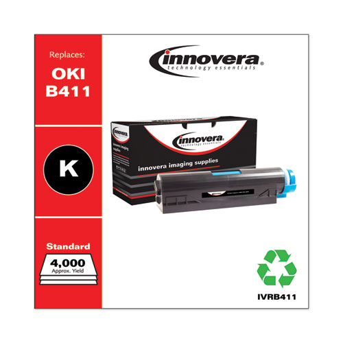 REMANUFACTURED BLACK TONER, REPLACEMENT FOR OKI B411 (44574701), 4,000 PAGE-YIELD
