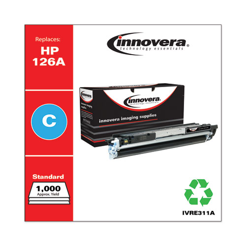 REMANUFACTURED CYAN TONER, REPLACEMENT FOR HP 126A (CE311A), 1,000 PAGE-YIELD