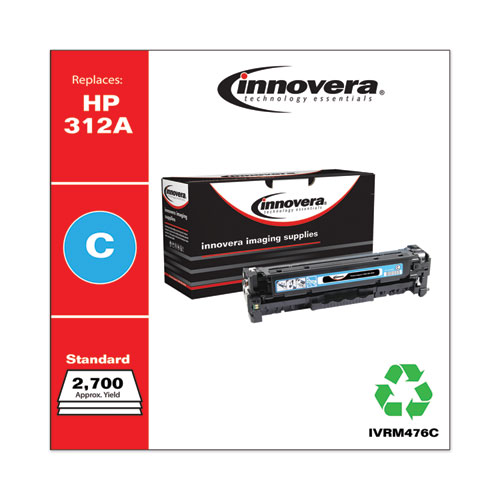 REMANUFACTURED CYAN TONER, REPLACEMENT FOR HP 312A (CF381A), 2,700 PAGE-YIELD