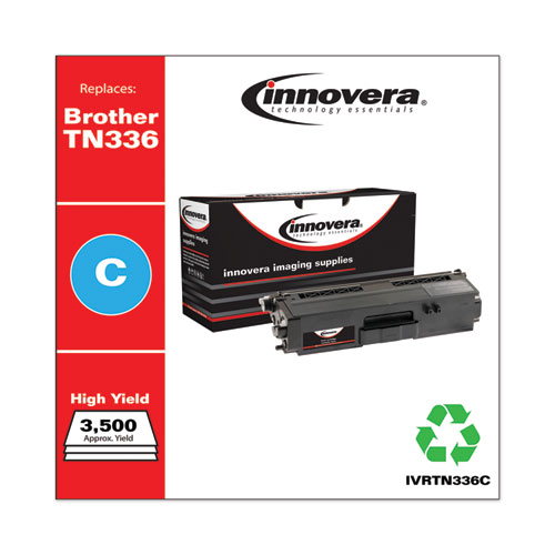 REMANUFACTURED CYAN HIGH-YIELD TONER, REPLACEMENT FOR BROTHER TN336C, 3,500 PAGE-YIELD
