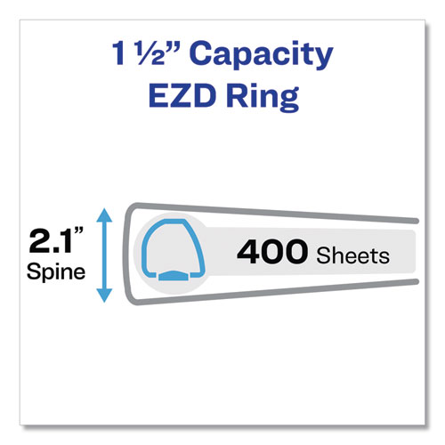 Framed View Heavy-Duty Binders, 3 Rings, 1.5" Capacity, 11 x 8.5, White