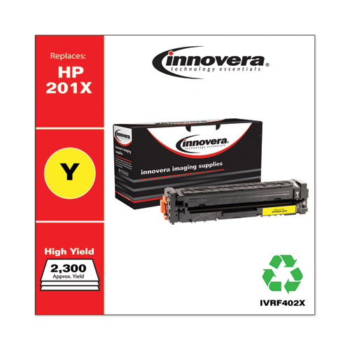 REMANUFACTURED YELLOW HIGH-YIELD TONER, REPLACEMENT FOR HP 201X (CF402X), 2,300 PAGE-YIELD