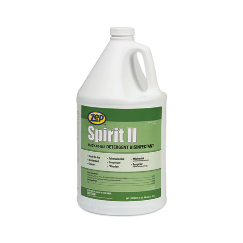 Zep® Spirit II Ready-to-Use Disinfectant, Citrus Scent, 1 gal Bottle, 4/Carton