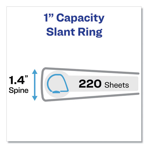 Heavy-Duty View Binders, 3 Rings, 1" Capacity, 11 x 17, White