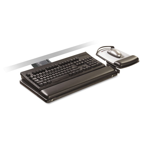 Sit/Stand Easy Adjust Keyboard Tray, Highly Adjustable Platform,, Black | by Plexsupply