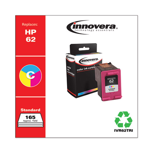 REMANUFACTURED TRI-COLOR INK, REPLACEMENT FOR HP 62 (C2P06AN), 165 PAGE-YIELD