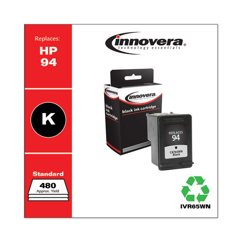 REMANUFACTURED BLACK INK, REPLACEMENT FOR HP 94 (C8765WN), 480 PAGE-YIELD