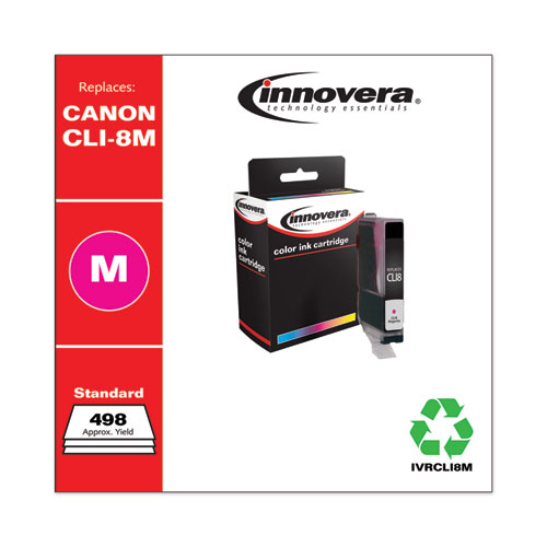 REMANUFACTURED MAGENTA INK, REPLACEMENT FOR CANON CLI8M (0622B002), 498 PAGE-YIELD
