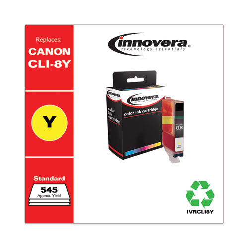 REMANUFACTURED YELLOW INK, REPLACEMENT FOR CANON CLI8Y (06232B002), 545 PAGE-YIELD