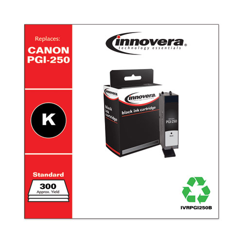 REMANUFACTURED BLACK INK, REPLACEMENT FOR CANON PGI-250B (6497B001), 300 PAGE-YIELD