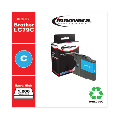 REMANUFACTURED CYAN EXTRA HIGH-YIELD INK, REPLACEMENT FOR BROTHER LC79C, 1,200 PAGE-YIELD