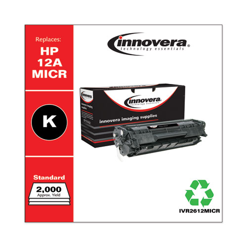 Remanufactured Black MICR Toner, Replacement for 12AM (Q2612AM), 2,000 Page-Yield
