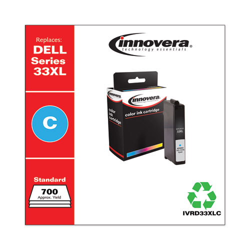REMANUFACTURED CYAN INK, REPLACEMENT FOR DELL 33XL (8DNKH331-7378), 700 PAGE-YIELD