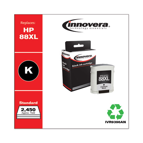 REMANUFACTURED BLACK HIGH-YIELD INK, REPLACEMENT FOR HP 88XL (C9396AN), 2,450 PAGE-YIELD