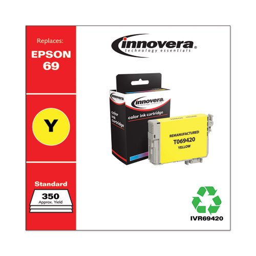 REMANUFACTURED YELLOW INK, REPLACEMENT FOR EPSON 69 (T069420), 350 PAGE-YIELD