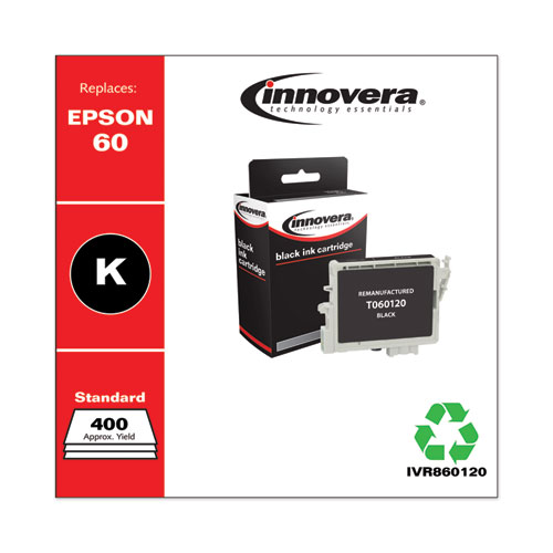 REMANUFACTURED BLACK INK, REPLACEMENT FOR EPSON 60 (T060120), 400 PAGE-YIELD