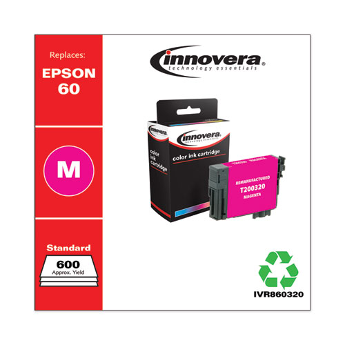 REMANUFACTURED MAGENTA INK, REPLACEMENT FOR EPSON 60 (T060320), 600 PAGE-YIELD