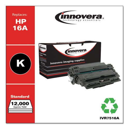 REMANUFACTURED BLACK TONER, REPLACEMENT FOR HP 16A (Q7516A), 12,000 PAGE-YIELD