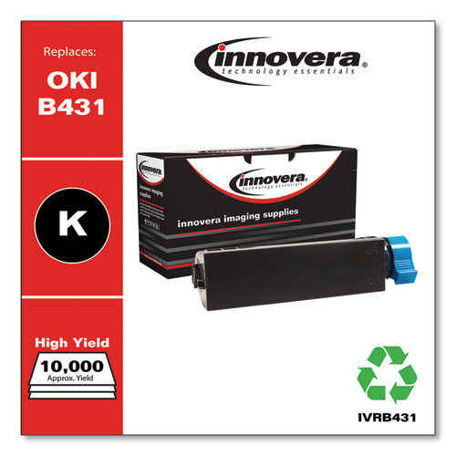 REMANUFACTURED BLACK TONER, REPLACEMENT FOR OKI B431 (44574901), 10,000 PAGE-YIELD