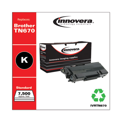 REMANUFACTURED BLACK HIGH-YIELD TONER, REPLACEMENT FOR BROTHER TN670, 7,500 PAGE-YIELD