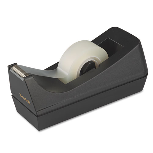 Scotch™ Desktop Tape Dispenser, 1" Core, Weighted Non-Skid Base, Black